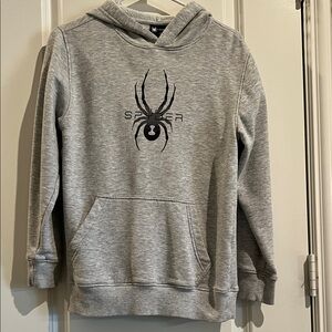 Spider Graphic Kids Gray Hoodie